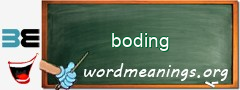 WordMeaning blackboard for boding